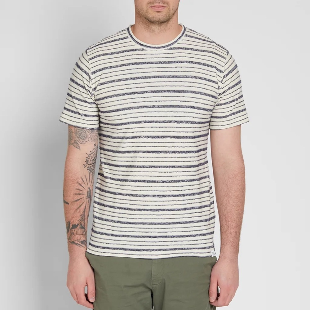 Norse Projects Niels Texture Stripe shirt in Large (gray)